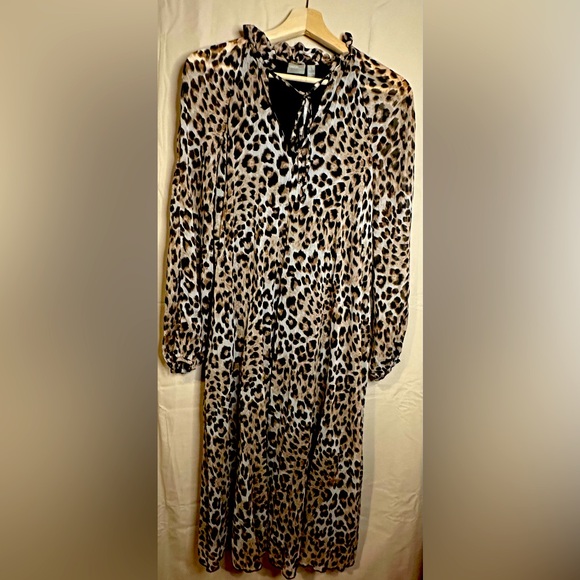 ASOS Leopard Print Long Sleeve Dress - Picture 1 of 2